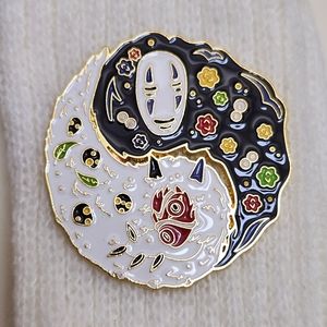 Yin Yang NoFace Spirited Away Studio Ghibli Enamel Pin